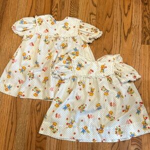 Vintage 1980s Handmade Strawberry Shortcake Dresses - 18 mos. & 2T